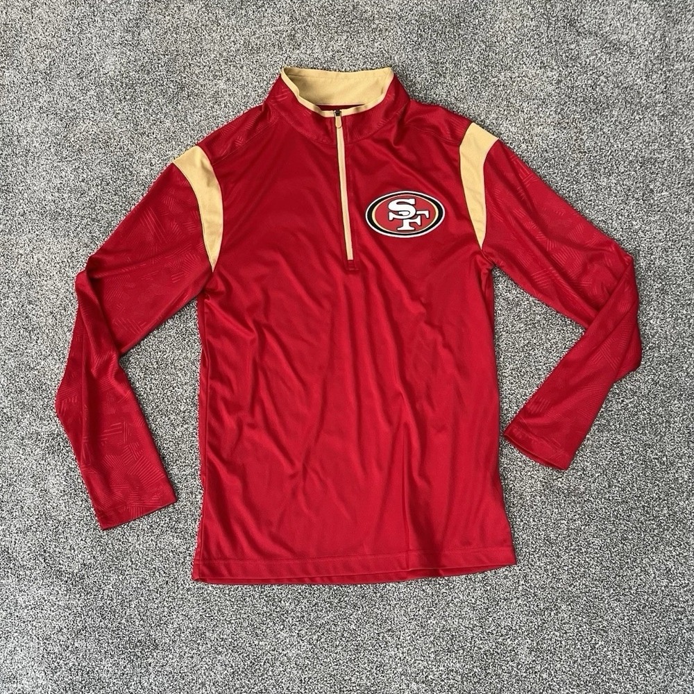 San Francisco 49ers Quarter Zip Mens Medium Red Fanatics NFL